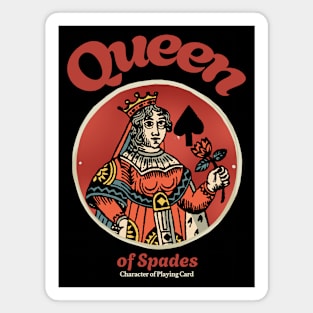 Antique Character of Playing Card Queen of Spades Magnet